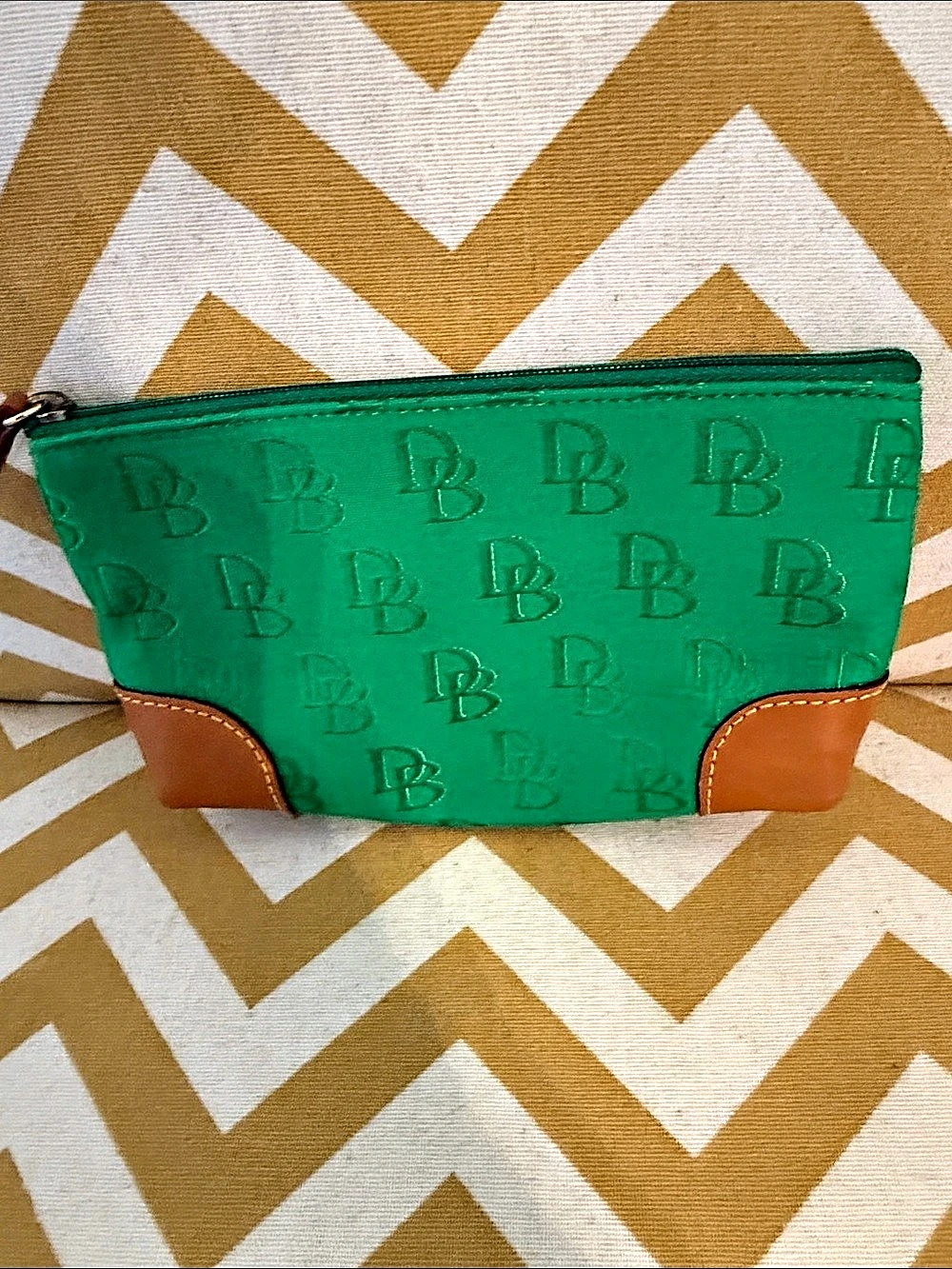 Dooney & Bourke Cosmetic Case Green & Brown